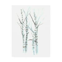 Védjegy Szépművészet 'Aquarelle Birches I' Canvas Art by Grace Popp
