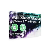 Védjegy Szépművészeti 'NYC Watercolor Collection - Wall Street Station' vászon művészete: Philippe Hugonnard