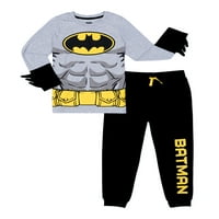 Képregények Batman Boys hosszú ujjú póló és kocogó pulóveres ruhák, méret 4-10