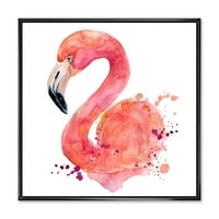Designart 'A Pink Flamingo I' Absztrakt portréja 'Farmhouse keretes vászonfali nyomtatás