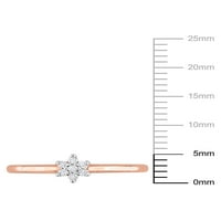 Miabella női gyémánt akcentus rózsa ródiummal borított sterling ezüst virágos ígéret gyűrű