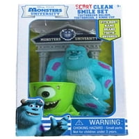 Disney Monsters Inc Scary Smile Kids Toothbrush & Holder Rinse Cup szett