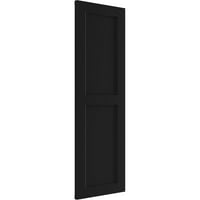 Ekena Millwork 18 W 77 H True Fit PVC Két egyenlő sík paneles redőny, fekete