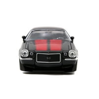 Nagy idő izom 1: öntött W Chevy Camaro G., Fekete, piros csíkokkal autó játék Jármű