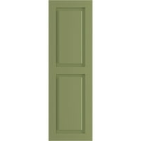 Ekena Millwork 18 W 48 H True Fit PVC Két egyenlő emelt panel redőny, moha zöld