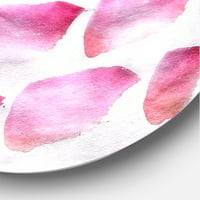 Designart 'Sötét sárga és rózsaszín kivonatok kefék' Modern körfém fali művészet - 11 -es lemez