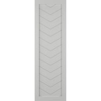 Ekena Millwork 18 W 74 H True Fit PVC egy panel Chevron modern stílusú rögzített redőnyök, Hailstorm szürke