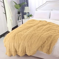 Egyedi olcsók reverzibilis bozontos fau szőrme takaró a kanapén sárga ikerhez