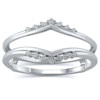 Carat T.W. Ragyogó finom ékszerek gyémánt fokozó gyűrű 10 kt fehér aranyban, 9. méret