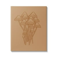 Stupell Industries Brown Gomba részletes Nature Graphic Galéria Csomagolt vászon nyomtatott fali művészet, ziwei Li tervezése