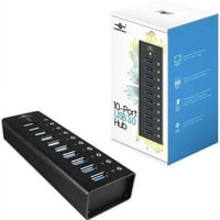 Vantec UGT-AH100U alumínium USB 3. 10-Port Hub, Fekete