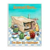 A Stupell Industries Cat Haj egy fűszeres, vicces kisállat -rajzfilm tervező fali plakk, amelyet Gary Patterson készített