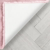 Jól szőtt opál címer texturált szilárd világos rózsaszín modern fau szőr 2'11 kerek szőnyeg