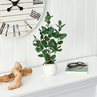 Szinte természetes zöld 16 H Eucalyptus mesterséges növény fehér ültetvényen