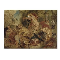 A Delacroix „Az oroszlánvadászat” vászon művészet képzőművészete
