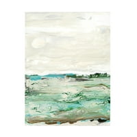 Lila Bramma 'Mint és Aqua Horizon i' Canvas Art