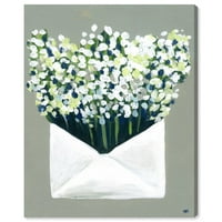 Wynwood Studio virág- és botanikus fali művészet vászon nyomatok „A Valley” Fluals - zöld, fehér