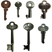 Idea-Ology Metal Word Keys 1.5 To 3 7 Pkg-Antik Nikkel , Sárgaréz & Réz