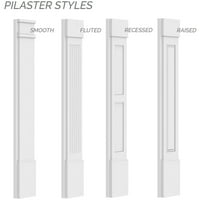 12 W 90 H 2 P Két egyenlő sík panel PVC Pilaster W Standard Capital & Base