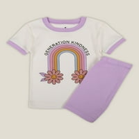 Kis csillag Organic Baby & Toddler Girls Rövid ujjú, megfelelő alvásvék, Méret Hónapok-5T