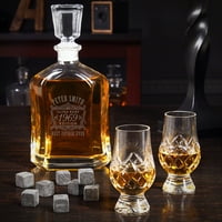 Ultra Ritka Edition Custom Argos Whisky Decanter szett Crystal Glencairn szemüvegekkel