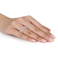 Carat T.W. Diamond 10KT rózsa arany milgrain fésült gyűrű