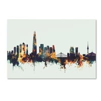 Védjegy Szépművészet 'Szöul Skyline Dél -Korea v' Canvas Art készítette: Michael Tompsett