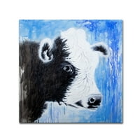 Michelle Faber védjegye a fekete -fehér tehén vászon művészete