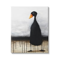 Stupell Industries Urban Black Duck Drip Painting Galéria csomagolt vászon nyomtatott fali művészet, Lucia Stewart tervezése