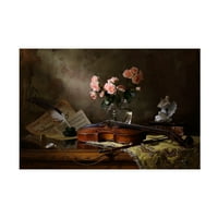 Andrey Morozov „hegedűvel és rózsákkal való csendélet”
