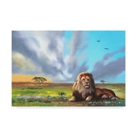 Védjegy Szépművészet „Oroszlán a felhők alatt” vászon művészete, rusty rozsda