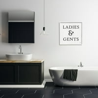 Stupell Industries Ladies & Gents fürdőszoba jelző vidéki minta, 24, tervezés: Jaxn Blvd