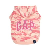 Gap Pet Dog and Cat ruhák, klasszikus rés logó Camo Pet kapucnis, rózsaszín, XS