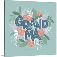 GreatBigcanvas nagymama Gia Graham Grey Blue Pink 24 in. W 24 .