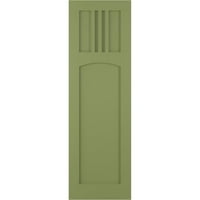Ekena Millwork 18 W 52 H True Fit PVC San Miguel misszió stílusú rögzített redőnyök, moha zöld