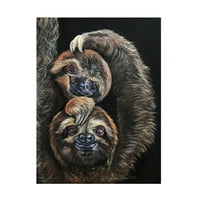 Eileen Herb-Witte 'Happy Sloths' vászon művészet