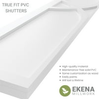 Ekena Millwork 12 W 52 H True Fit PVC Cedar Park Rögzített redőnyök, Logourn Blue