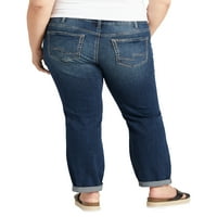 Ezüst Jeans Co. női plusz méretű barátja középnövekedés vékony láb farmer derékméret 12-24