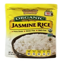 Aranycsillag organikus jázmin fehér rizs, készen áll a mikrohullámú tasak melegítésére, 8. oz