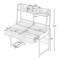 Irene Irene Computer Desk otthoni irodai írás asztal acél keret nagy felszíni munkaállomás íróasztal beltéri, 1. típusú