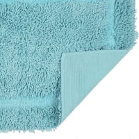 Marte Bath szőnyegek - gyűrűs fonott pamut - Kék fürdőszoba szőnyegek - Ultra puha és extra abszorbens nem csúszós fürdőszőnyeg