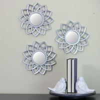 Virágkészletek sorozata matt ezüst fali tükrök 9.5