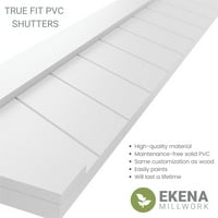 Ekena Millwork 12 W 55 H True Fit PVC egy panel Chevron modern stílusú rögzített redőnyök, Hailstorm szürke
