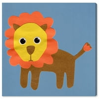 Wynwood Studio 'Lion' állatok fal art vászon nyomtatás - narancs, barna, 30 30