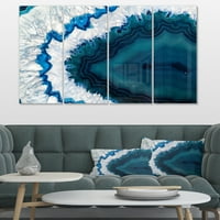 Designart 'Blue Brazil Geode' Absztrakt Canvas Wall Art Print