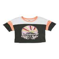 Justice Girls Rövid ujjú Colorblock póló, Méretek XS - XXL