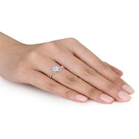 1- Carat T.G.W. Moissanite 10K rózsa arany crossover eljegyzési gyűrű