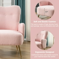 Gewnee Modern ékezetes székek, karosszék arany fém lábakkal és kartámaszokkal, rózsaszín