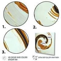 Designart White and Gold Bold Motion II Canvas Wall Art