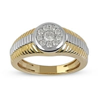 Imperial 10K sárga arany 1 2ct tw gyémánt kompozit bordázott szárú férfi gyűrű
